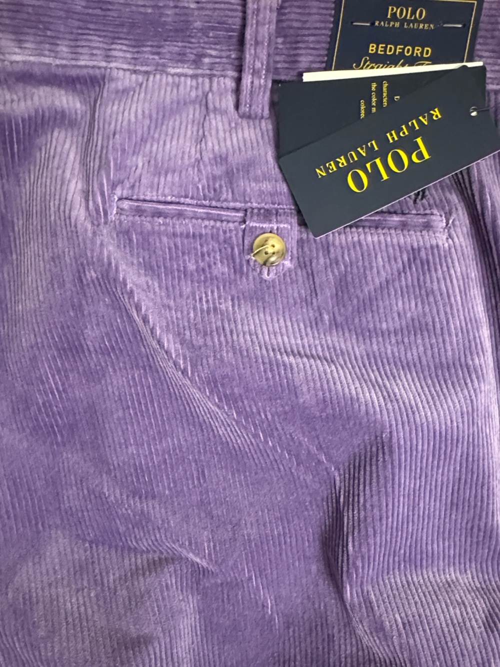 NWT POLO Ralph Lauren Bedford Straight Corduroy 40 x 30 Flat Front Chino Preppy - Picture 11 of 13